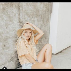 Carly Jean Los Angeles Quinn Tee Mustard & White